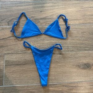 Vibrant Blue Bikini Set - high cut micro style